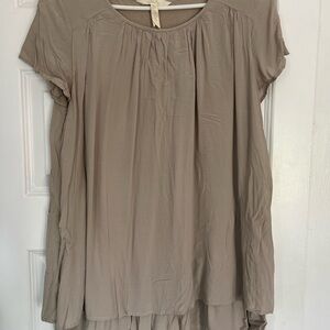 Matilda Jane Asymmetrical Brown Tunic Blouse